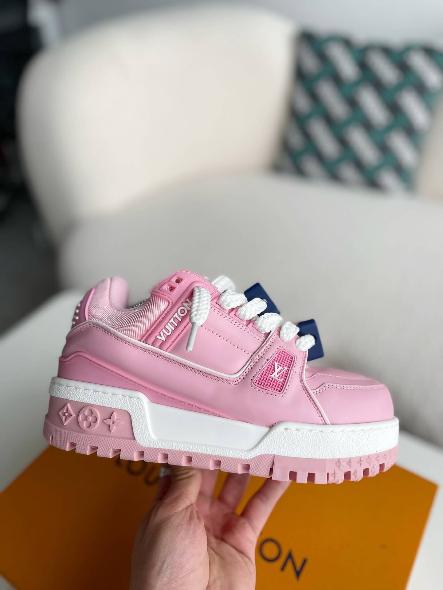 Louis Vuitton LV Trainer Maxi – Pink Calf Leather CUSTOM
