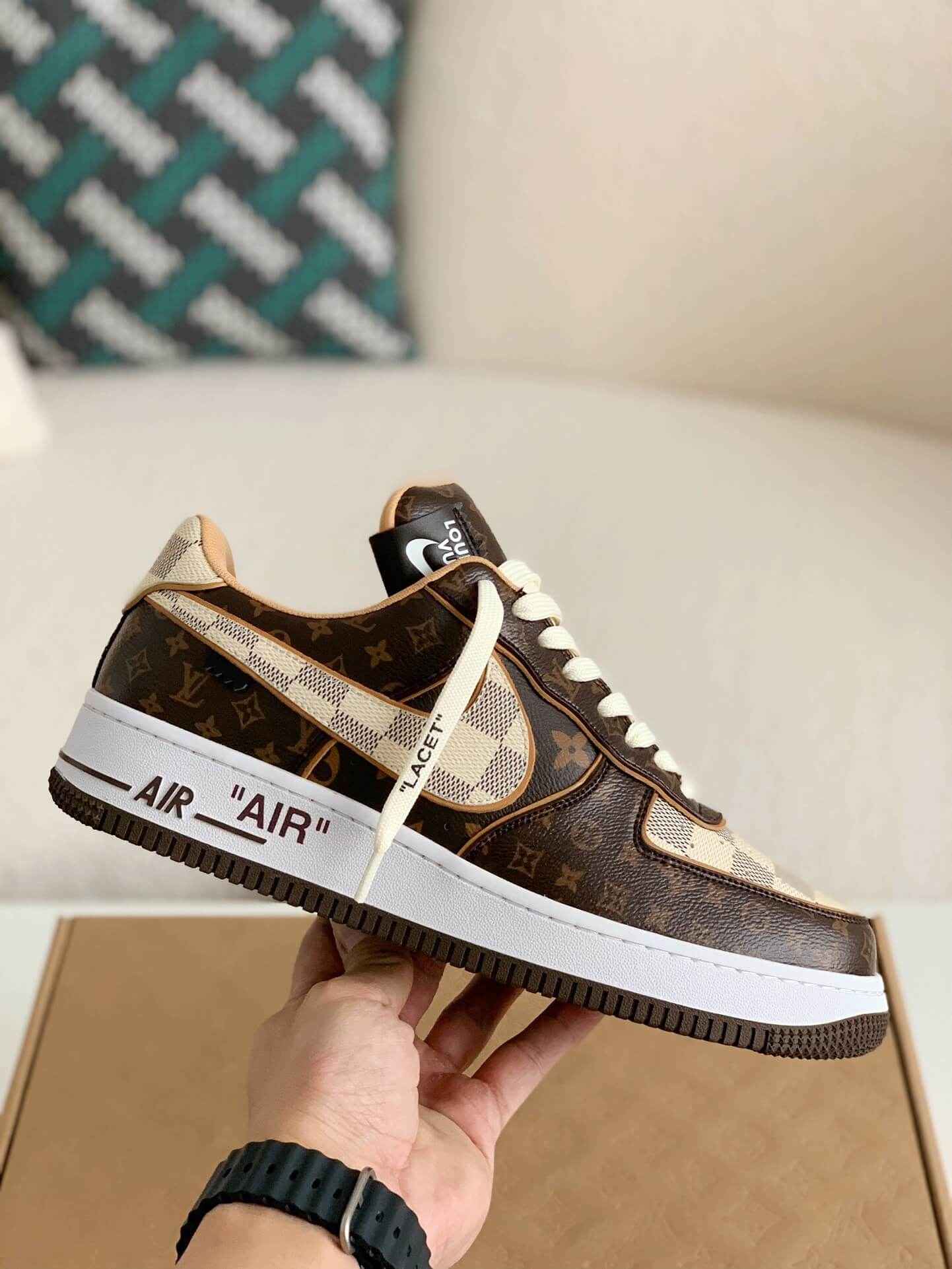 Air Force 1 Low Trainer Brown Monogram Sneakers