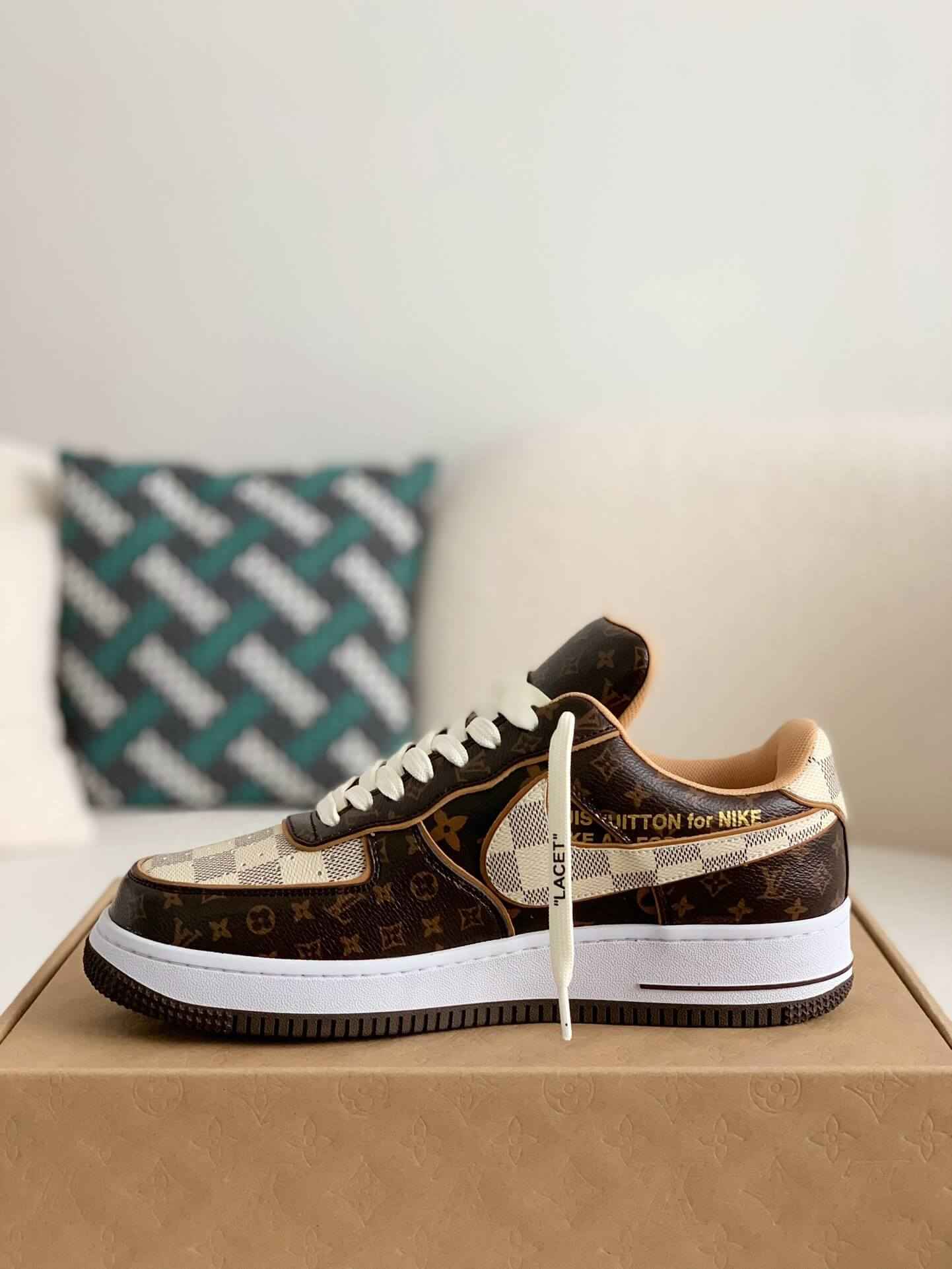 Air Force 1 Low Trainer Brown Monogram Sneakers