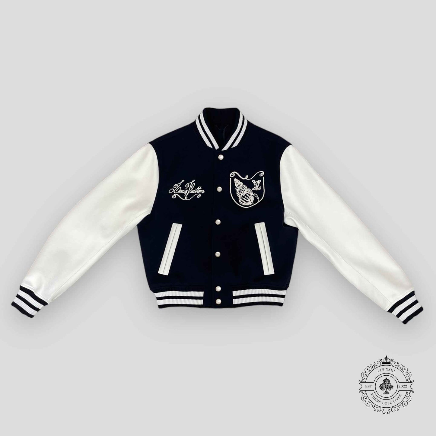 Louis Vuitton Calfskin Varsity Jacket in Navy