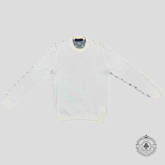 Louis Vuitton Half Monogram Cashmere Sweater in White