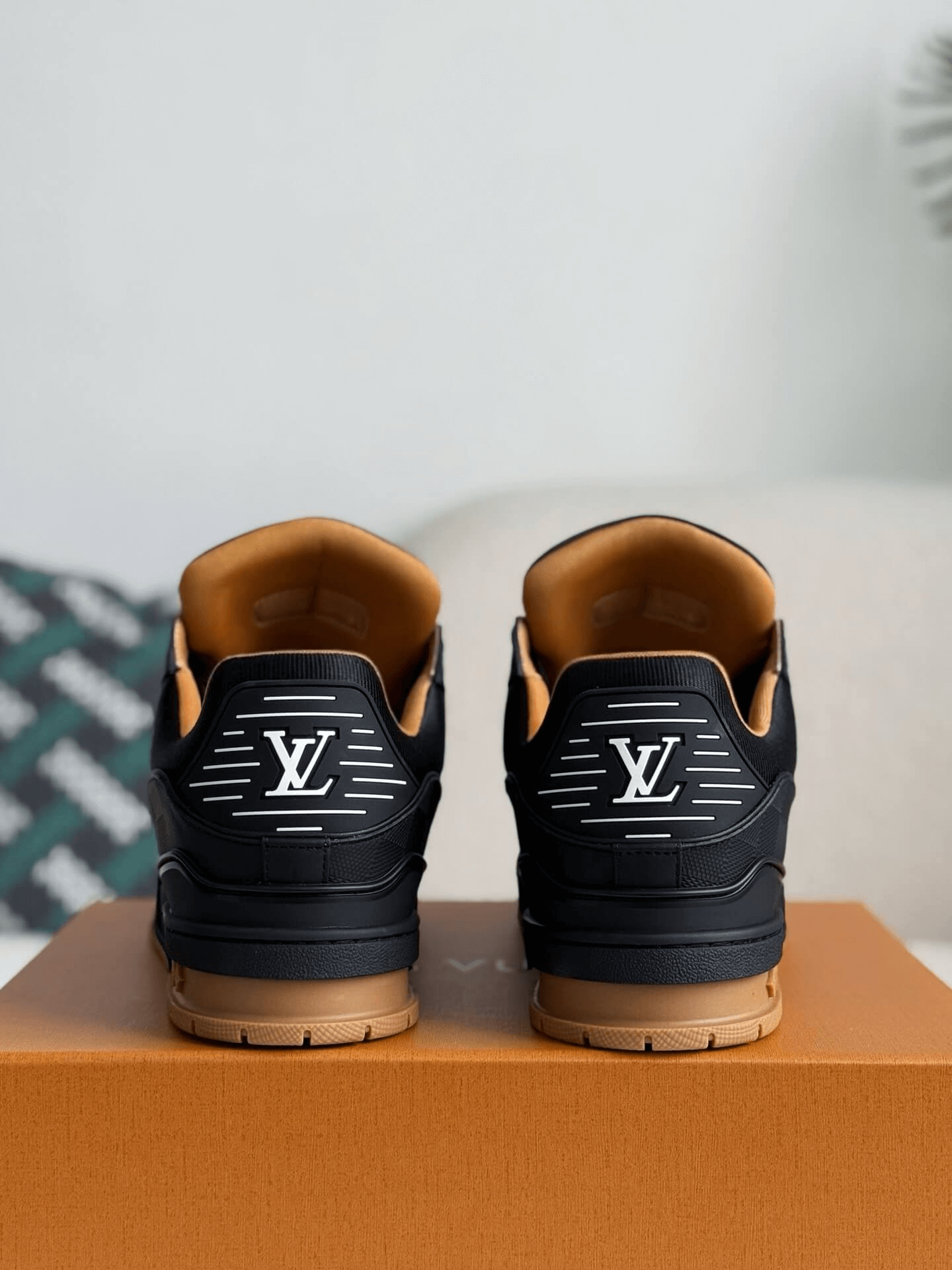 Louis Vuitton LV Trainer Sneaker Black Gum Damier CUSTOM