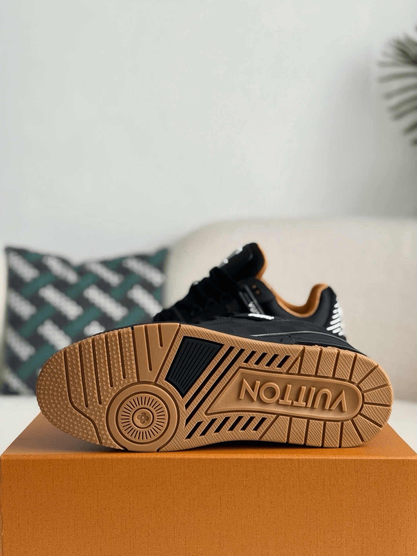 Louis Vuitton LV Trainer Sneaker Black Gum Damier CUSTOM