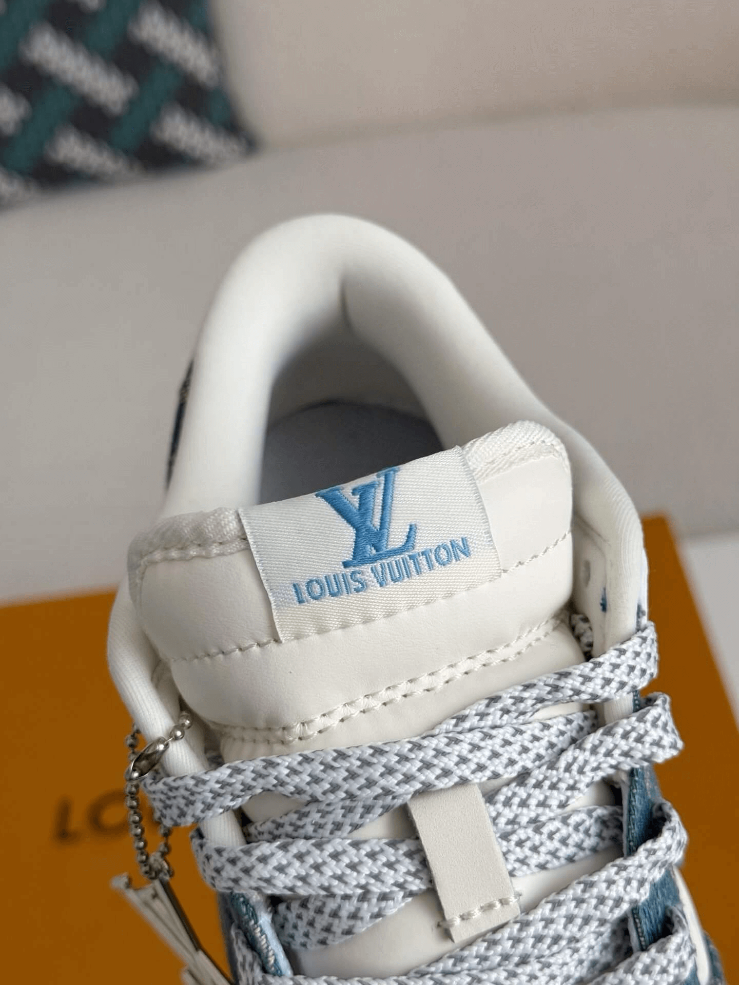 Louis Vuitton x Nike SB Dunk Low White Blue Monogram Denim CUSTOM