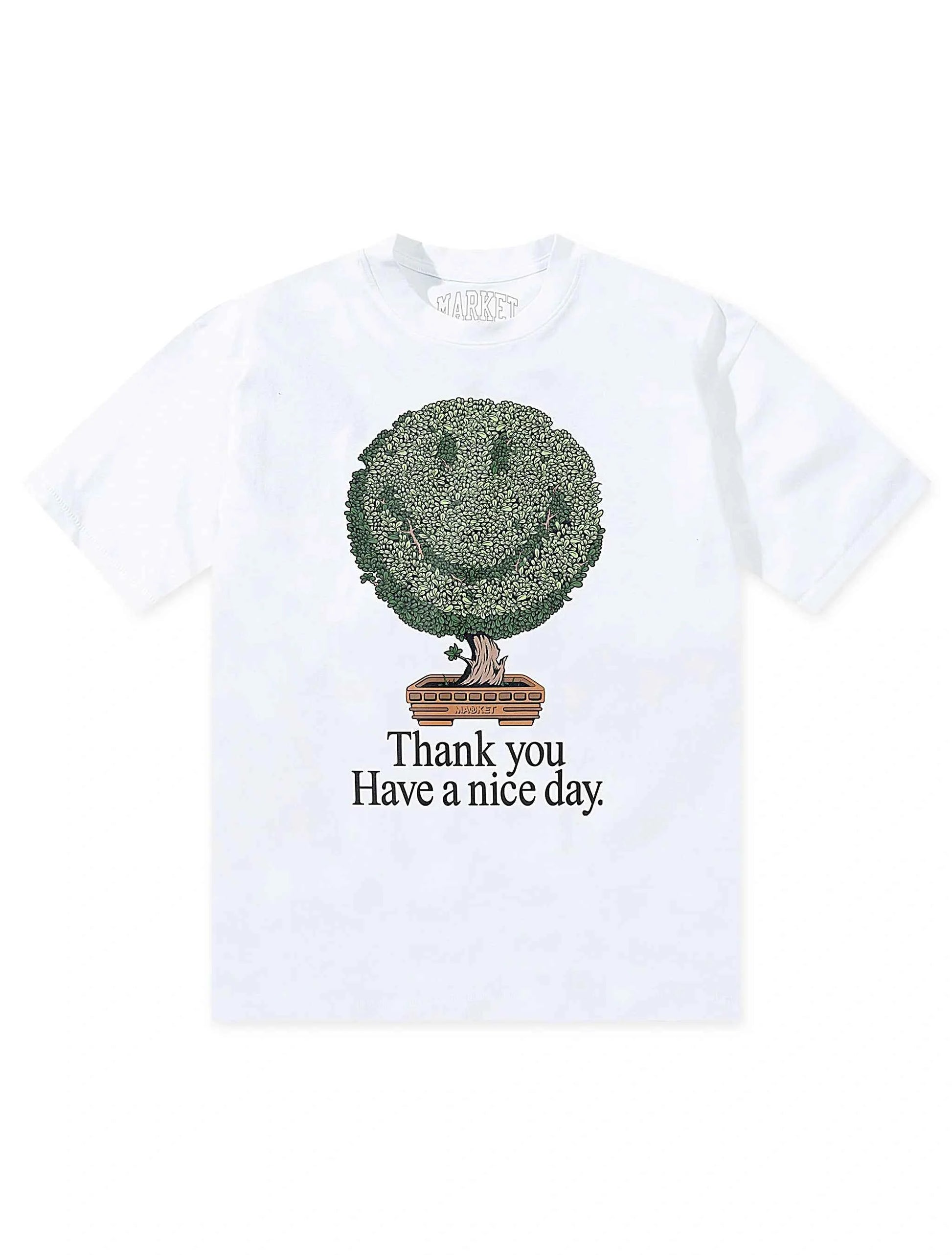 Market Studios Smiley Bonsai Tree Tee - White