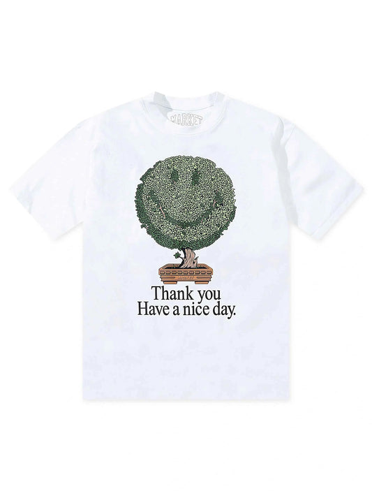 Market Studios Smiley Bonsai Tree Tee - White
