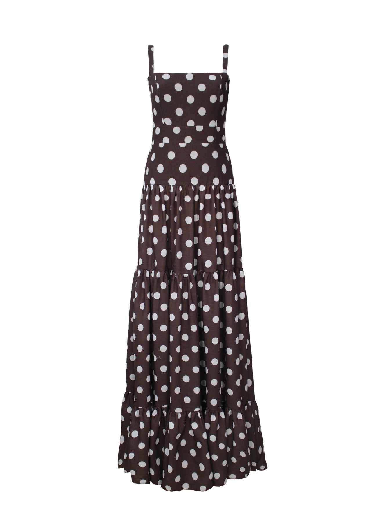 MARANTA DRESS IN MAROON POLKA DOTS
