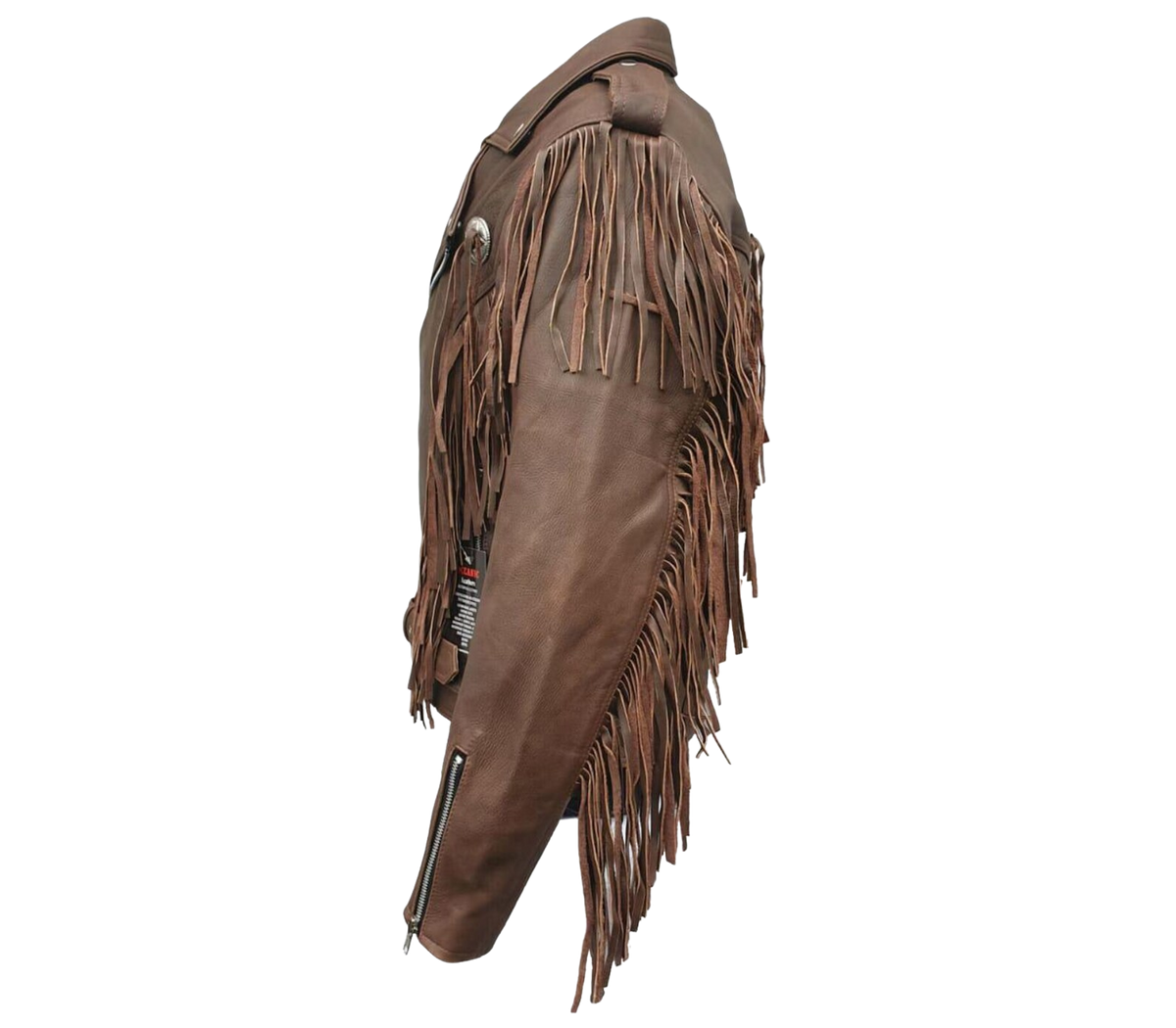 Men's Cowhide Western Fringe Moto Jacket