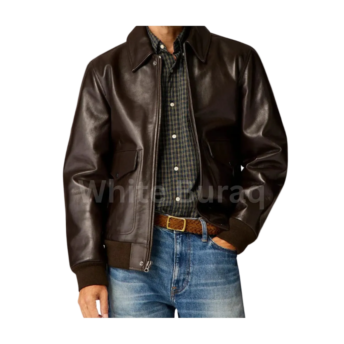 Men's Distressed Brown Vintage A-2 Aviator Leather Jacket