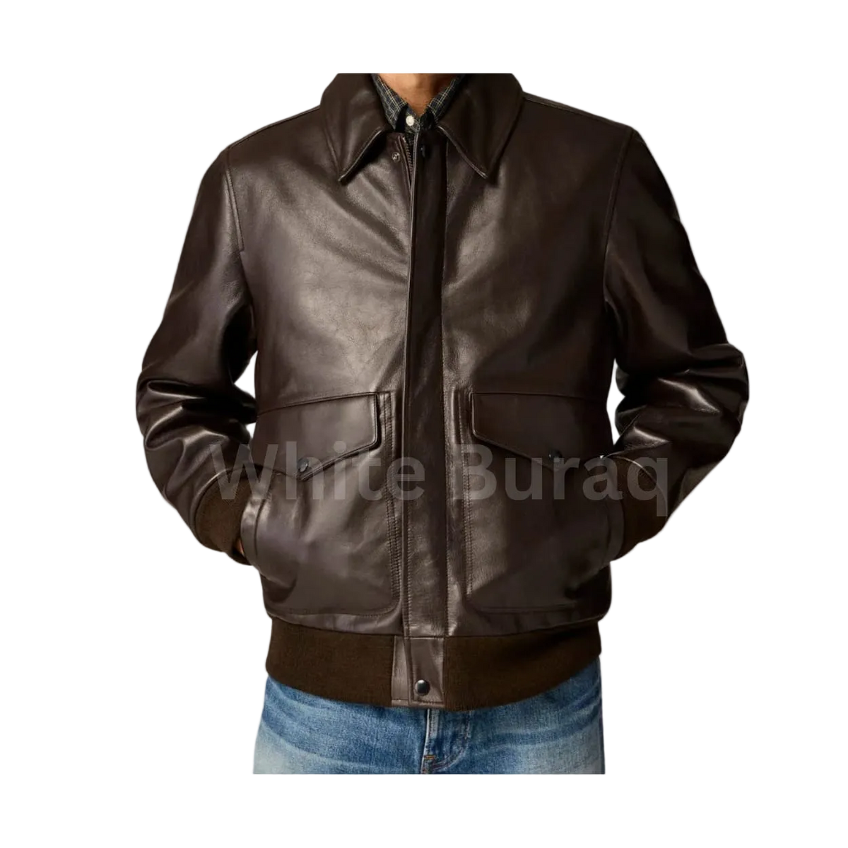 Men's Distressed Brown Vintage A-2 Aviator Leather Jacket