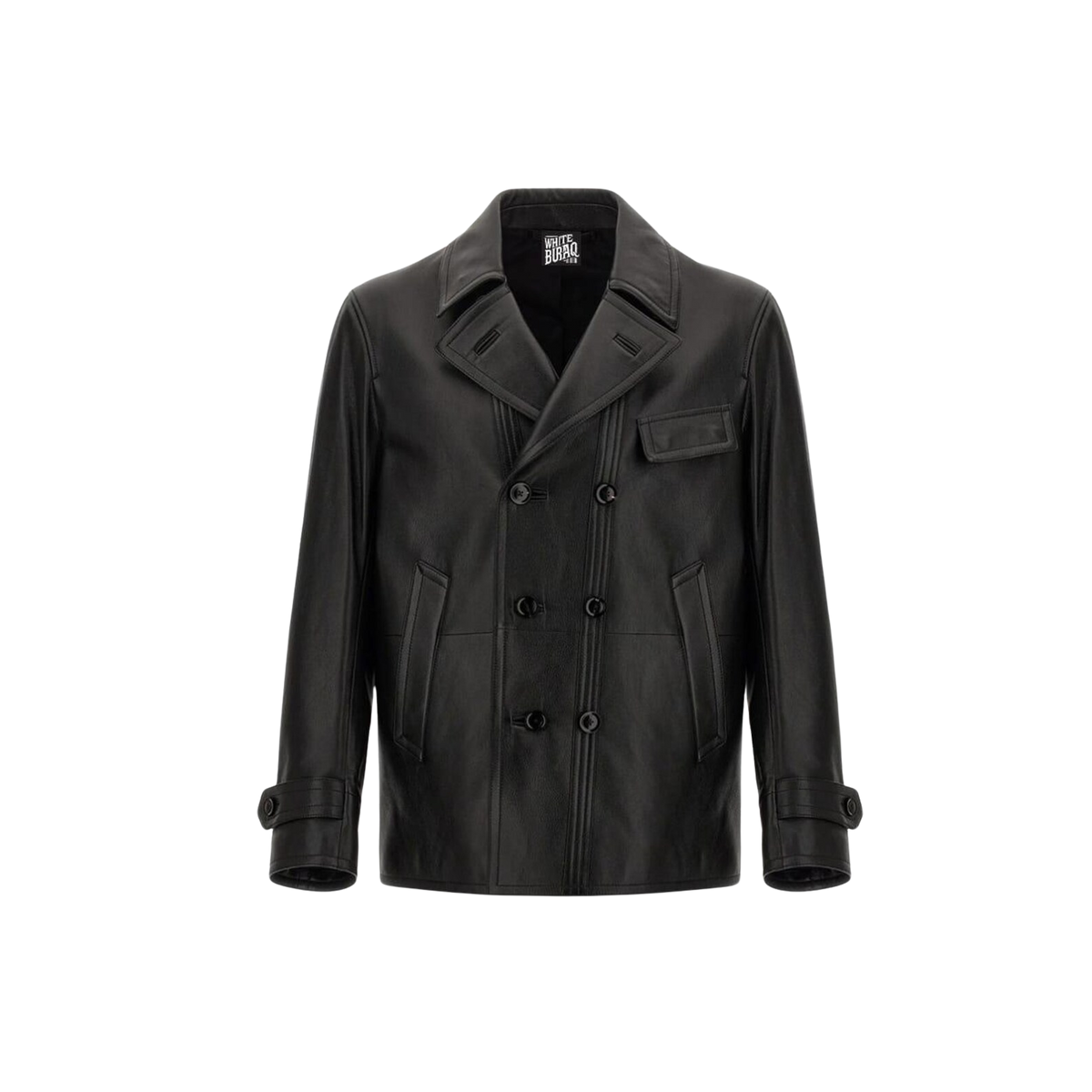 Men's Black Lambskin Double-Breasted Leather Jacket