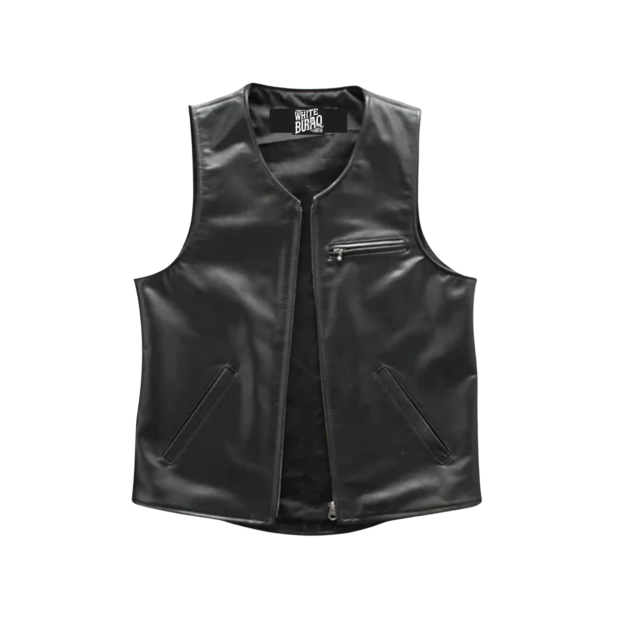 Men's Black Lambskin Western Leather Vest