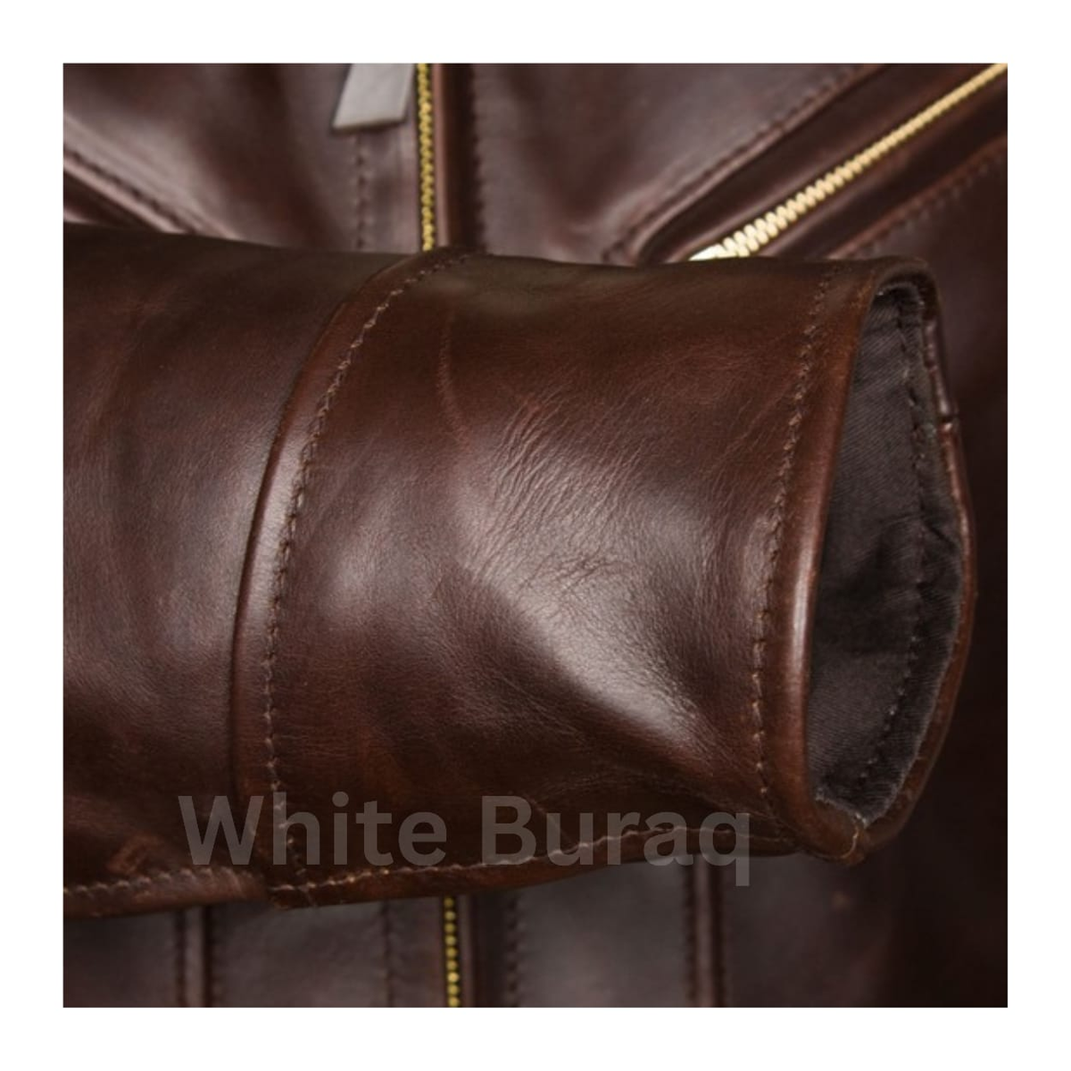 Men's Distressed Brown Horsehide Utility Leather Jacket