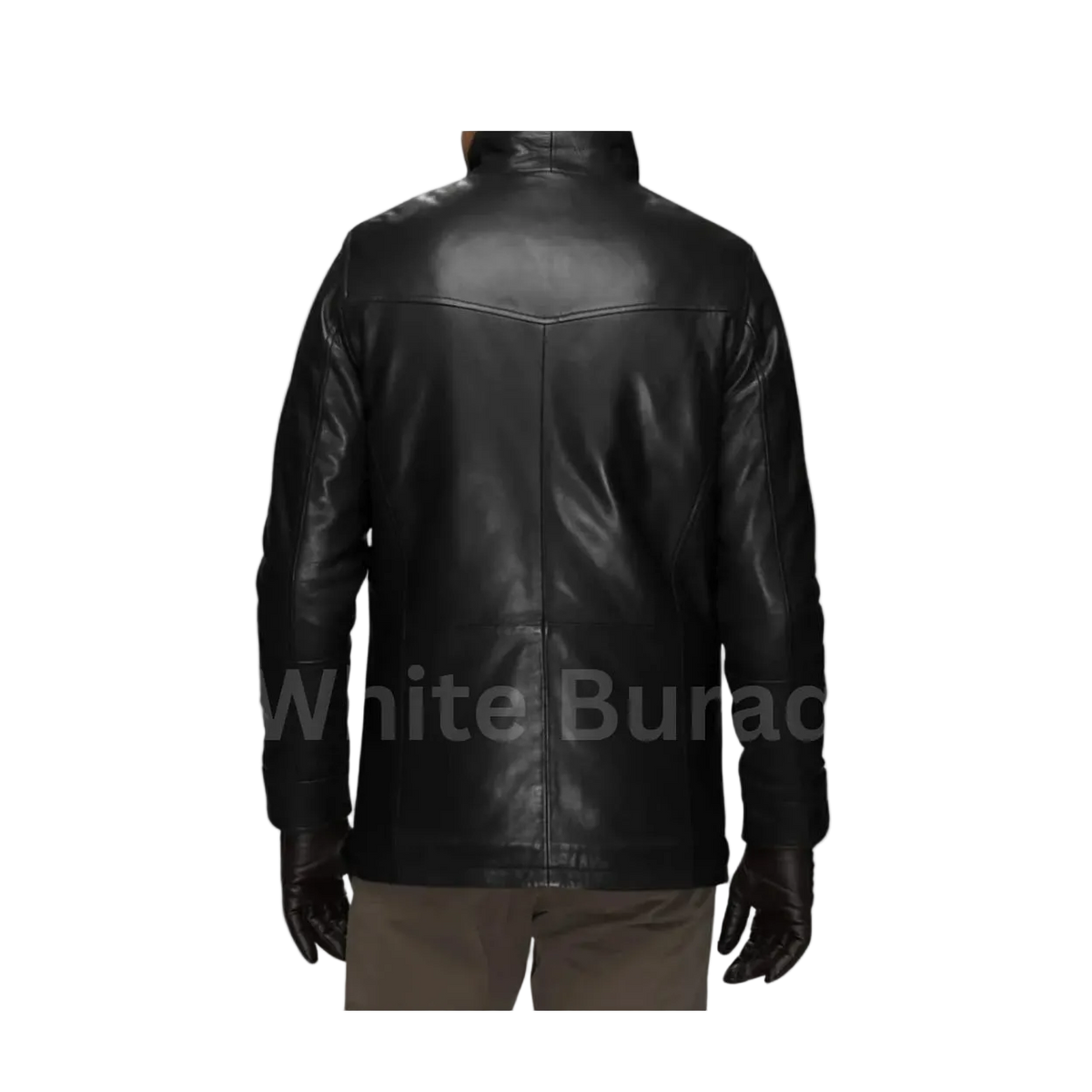 Men's Black Lambskin Coat with Detachable Quilted Vest