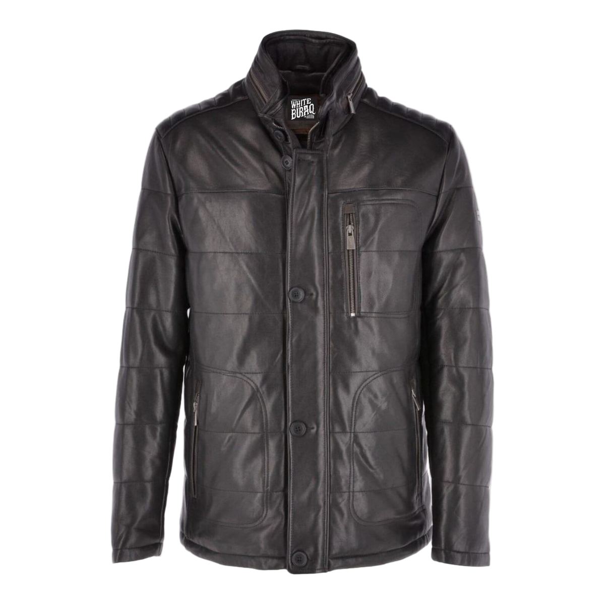 Men's Lambskin Leather Jacket with Zip Pockets