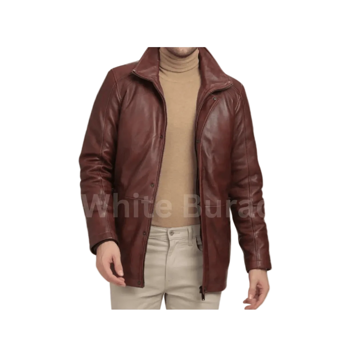 Men's Lambskin Leather Car Coat