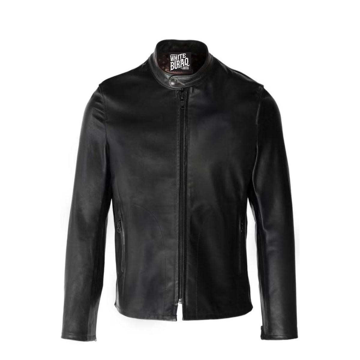 Men's Unlined Waxed Cowhide Cafe Racer Jacket