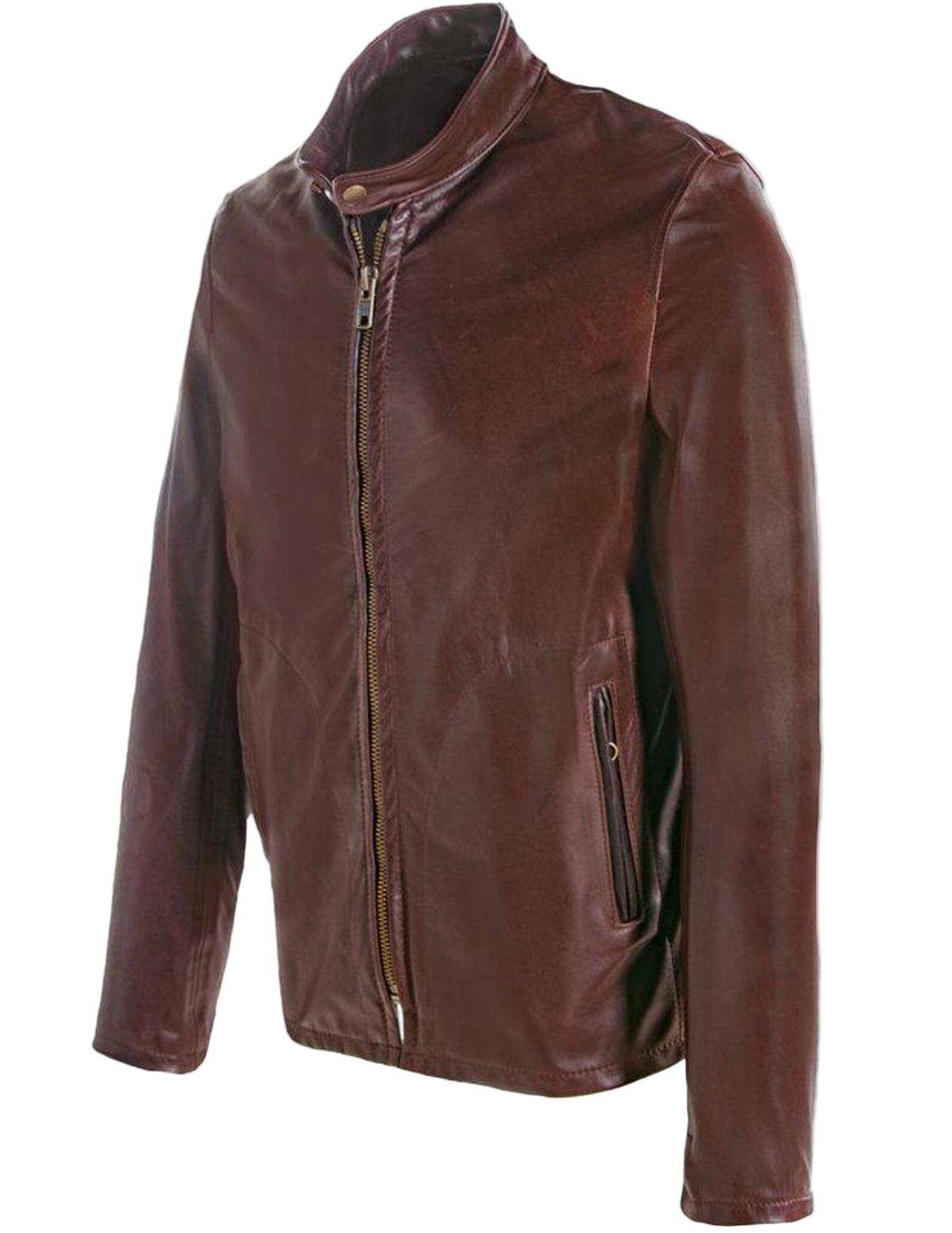 Men's Unlined Waxed Cowhide Cafe Racer Jacket