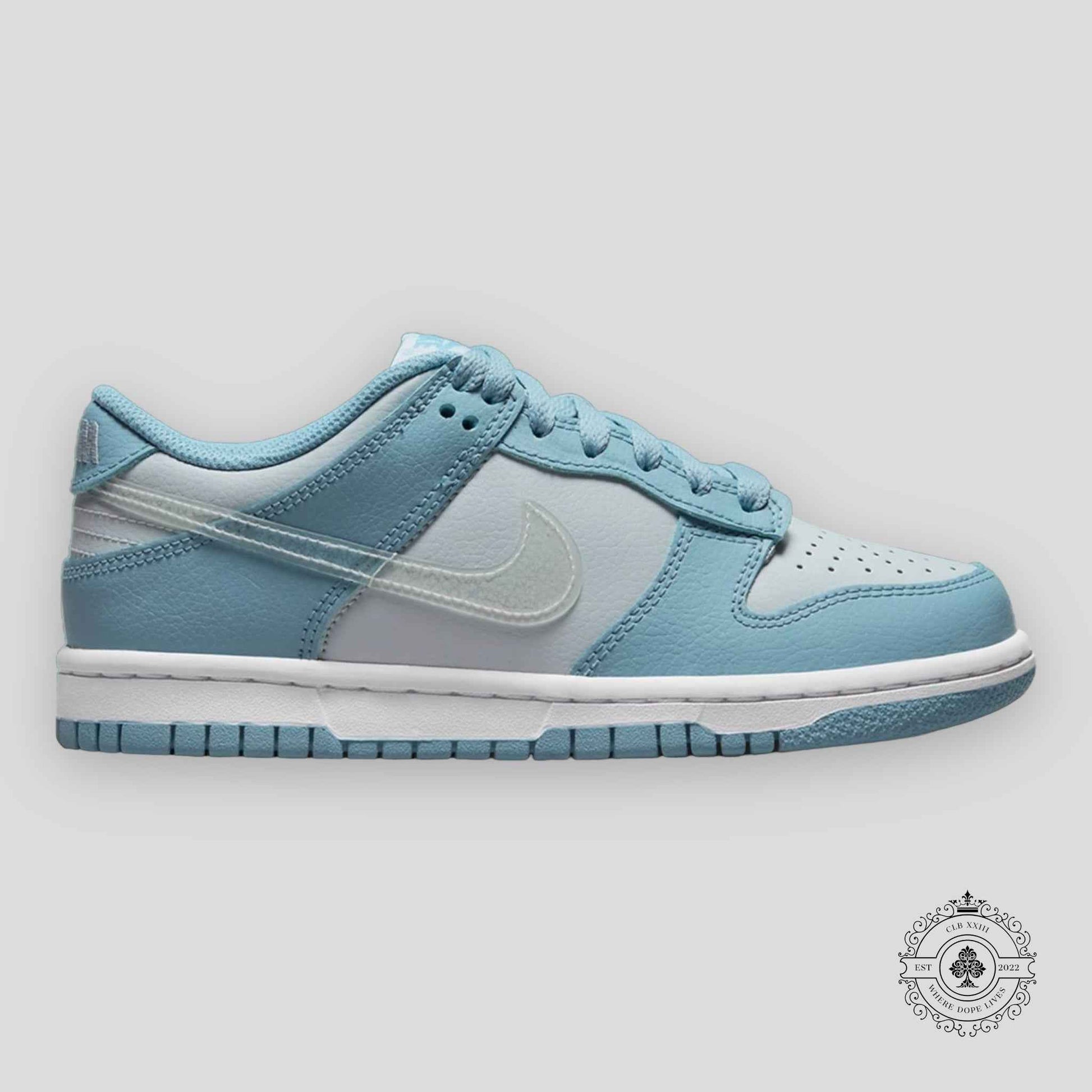Nike Dunk Low GS “Clear Blue Swoosh”