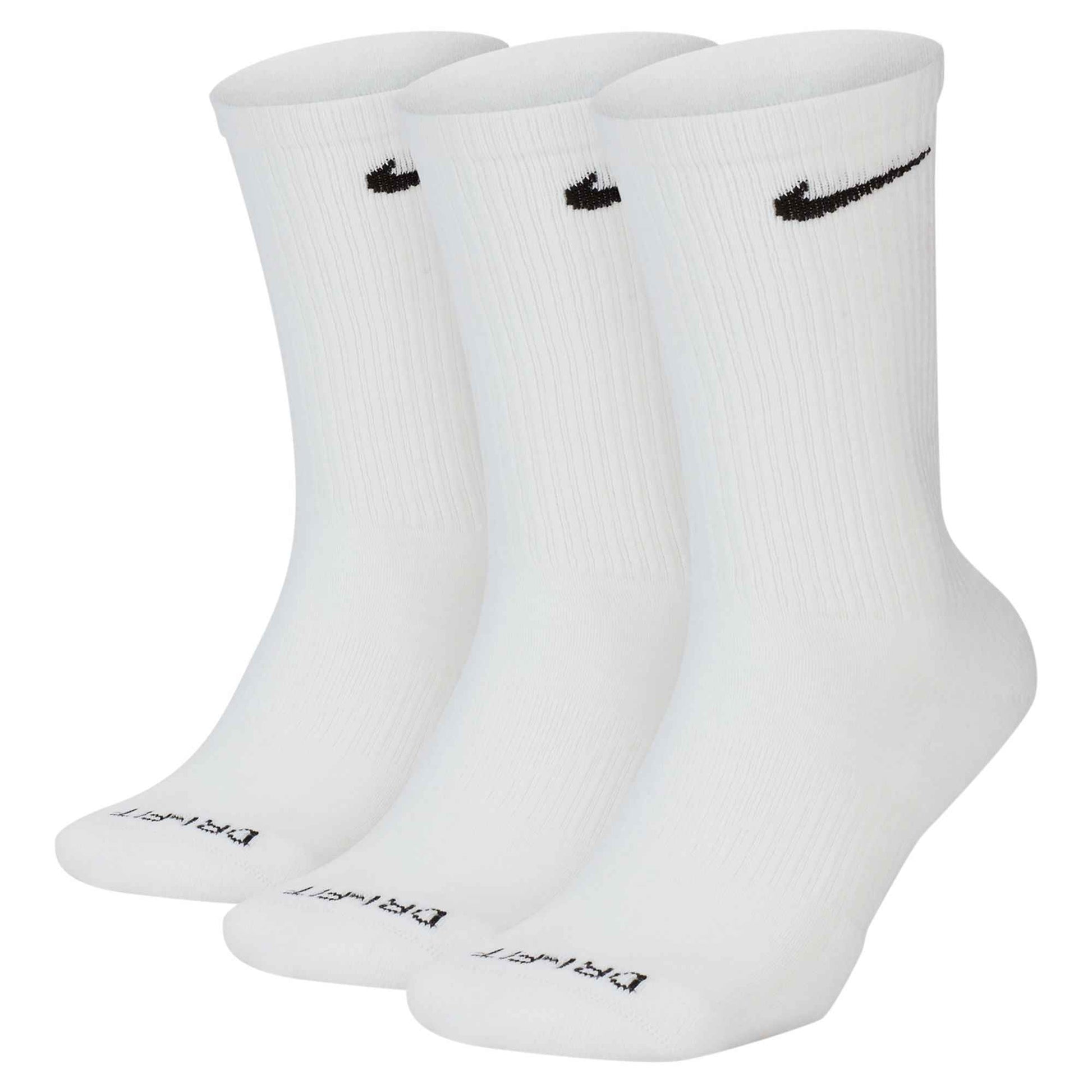 Nike Adult 3-Pack Everyday Plus Cushioned Socks - White
