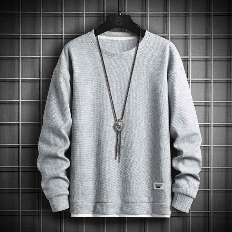 Waffle Knit Crewneck Sweatshirt