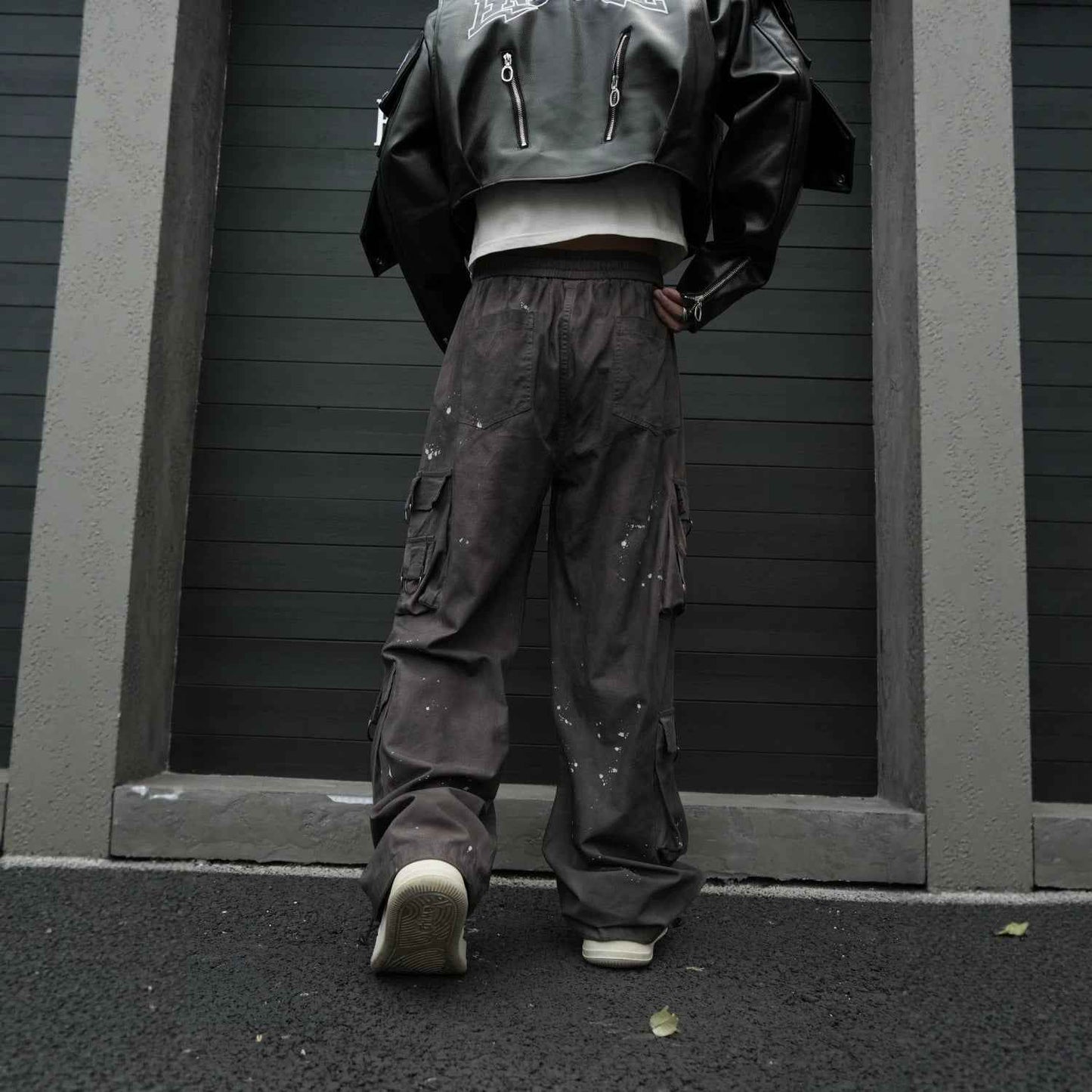Stone Distressed Cargo Pants