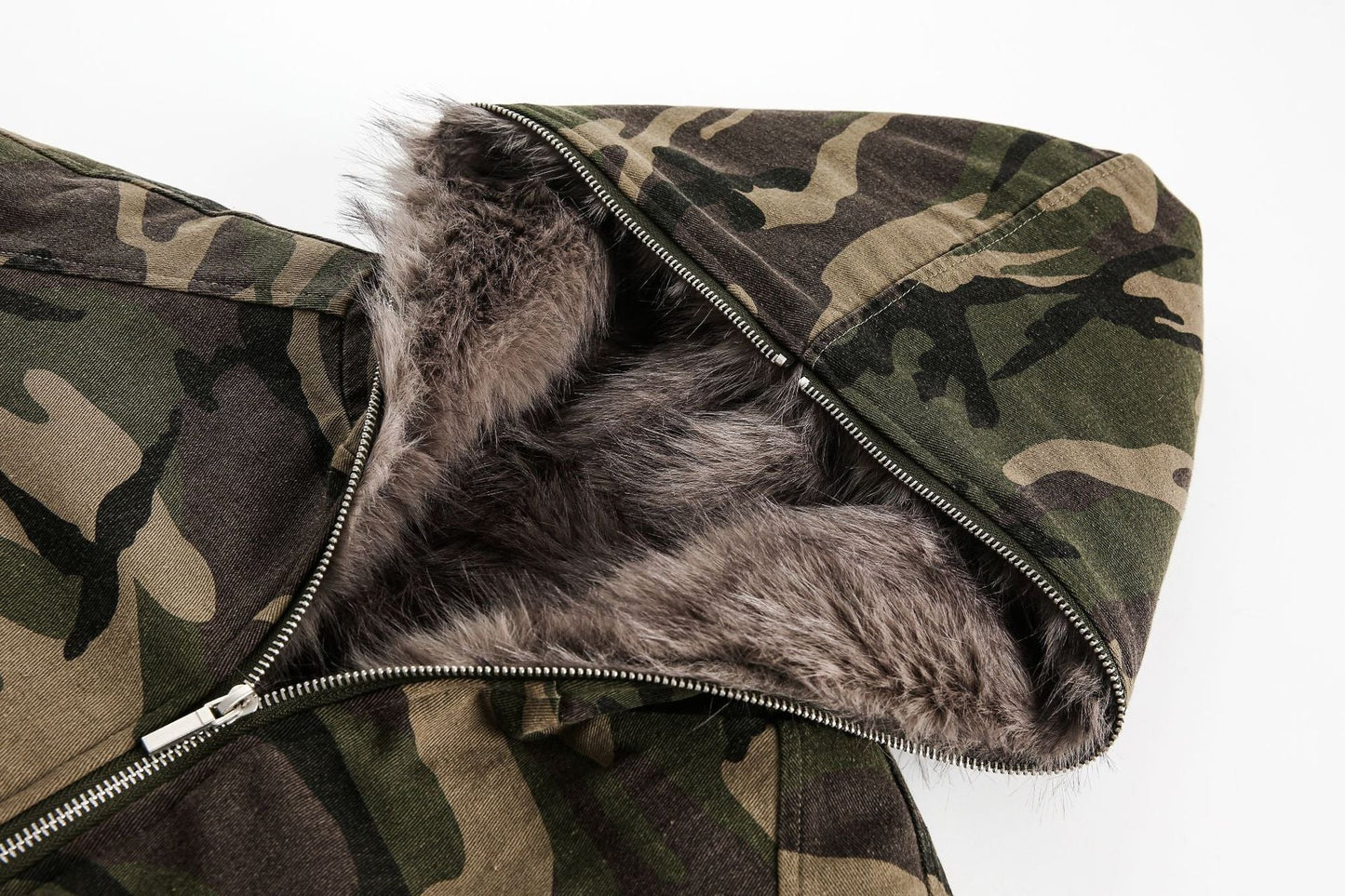 Camouflage Fur Jacket