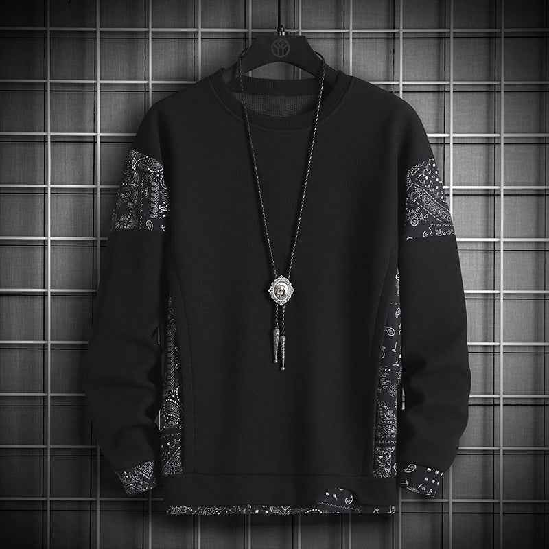 TwoTone Waffle Knit Layered Sweatshirt