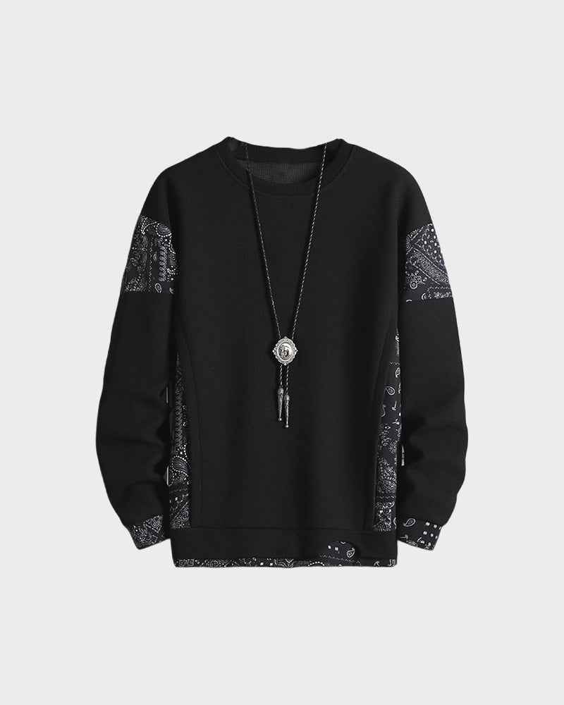 TwoTone Waffle Knit Layered Sweatshirt