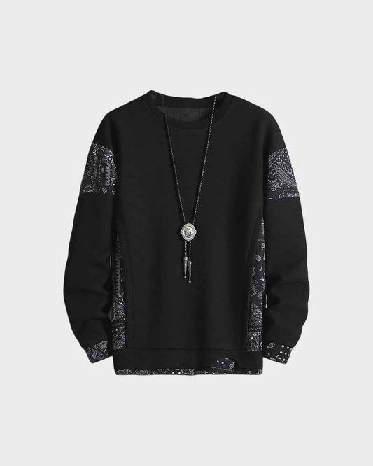 TwoTone Waffle Knit Layered Sweatshirt