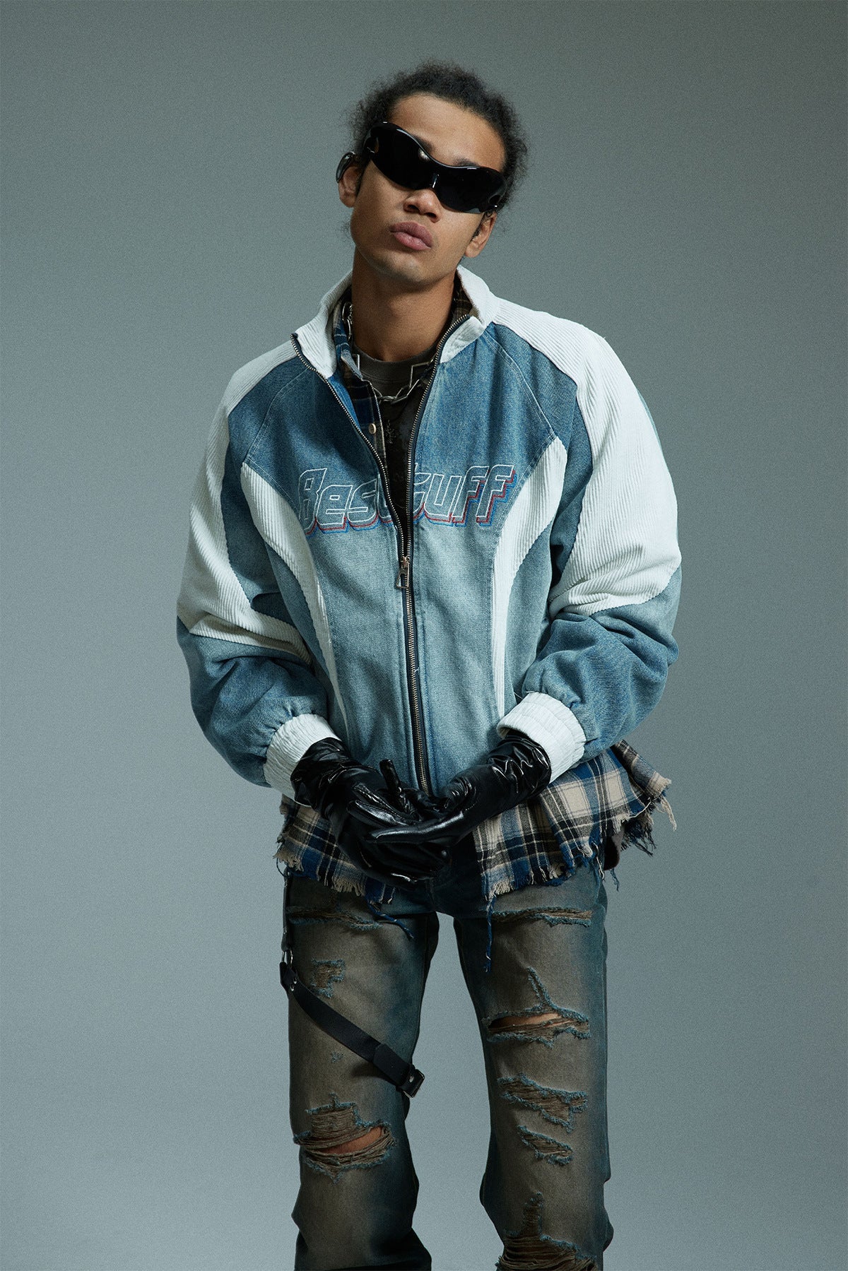 Retro Biker Splicing Jacket