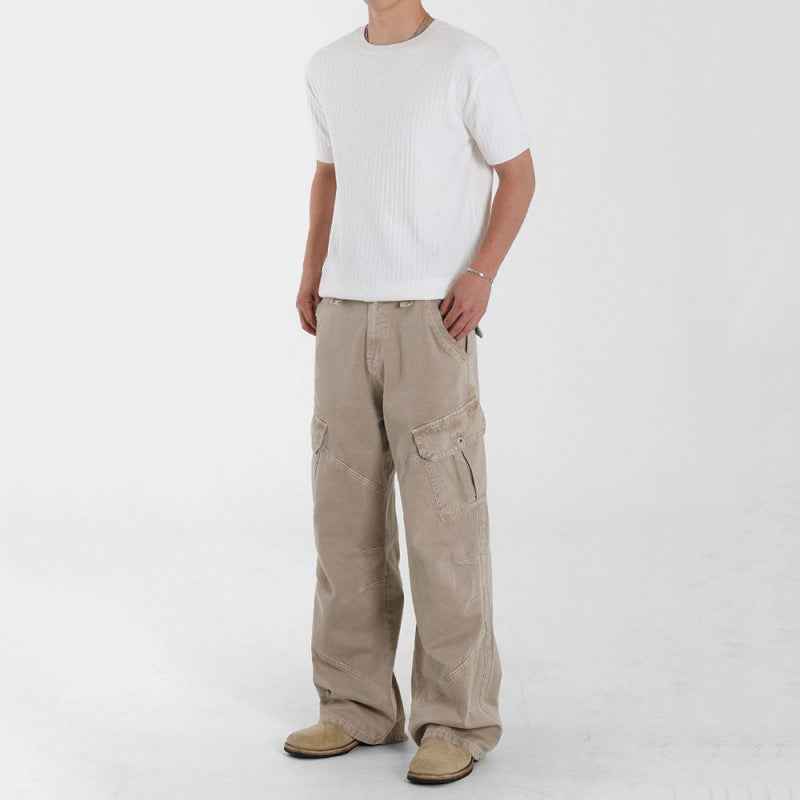 Retro Washed Relaxed Khaki Jeans