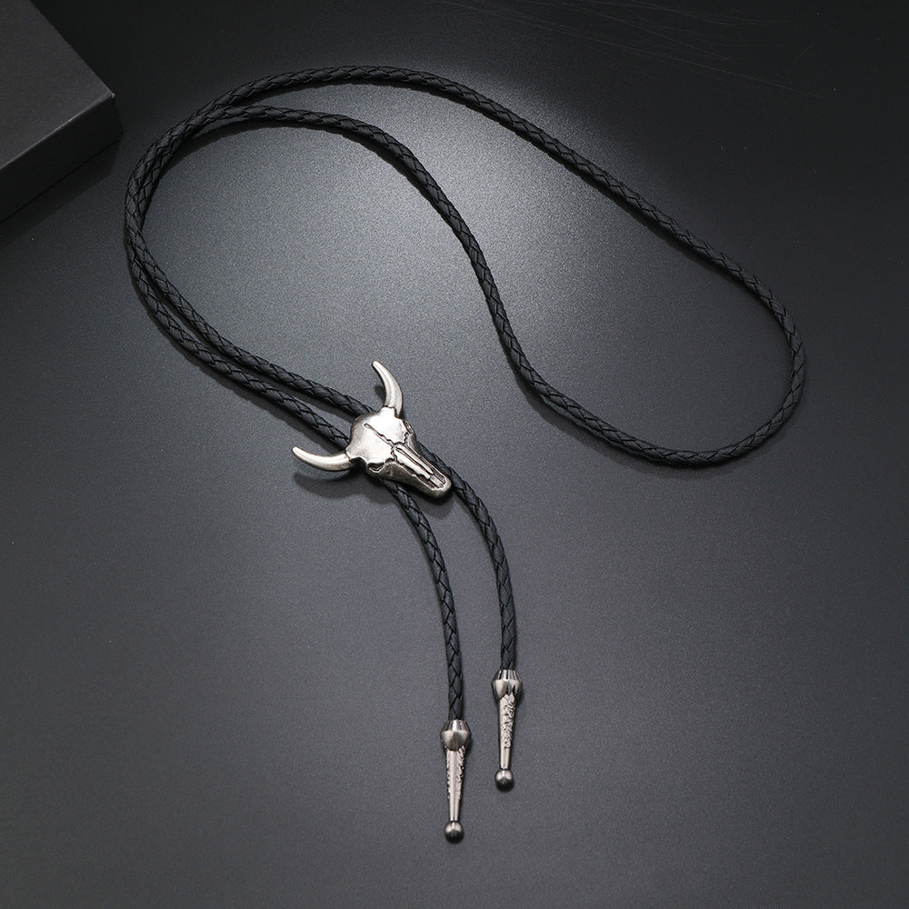 Bull Head Bolo Tie Necklace