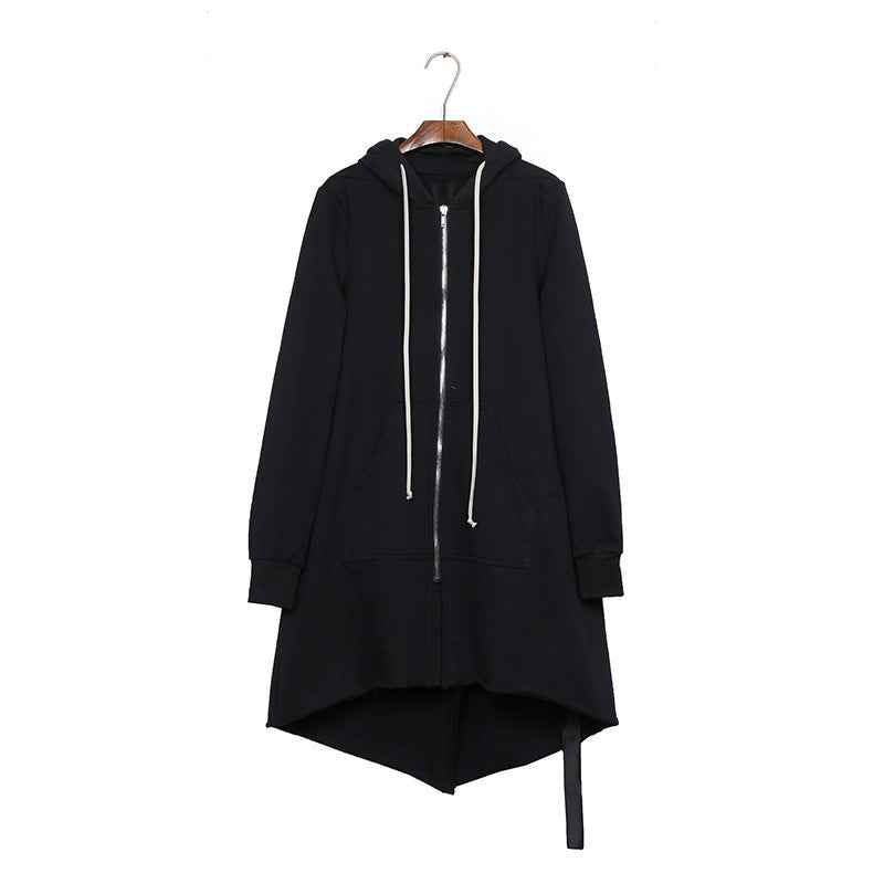 Dark Hooded Long Jacket