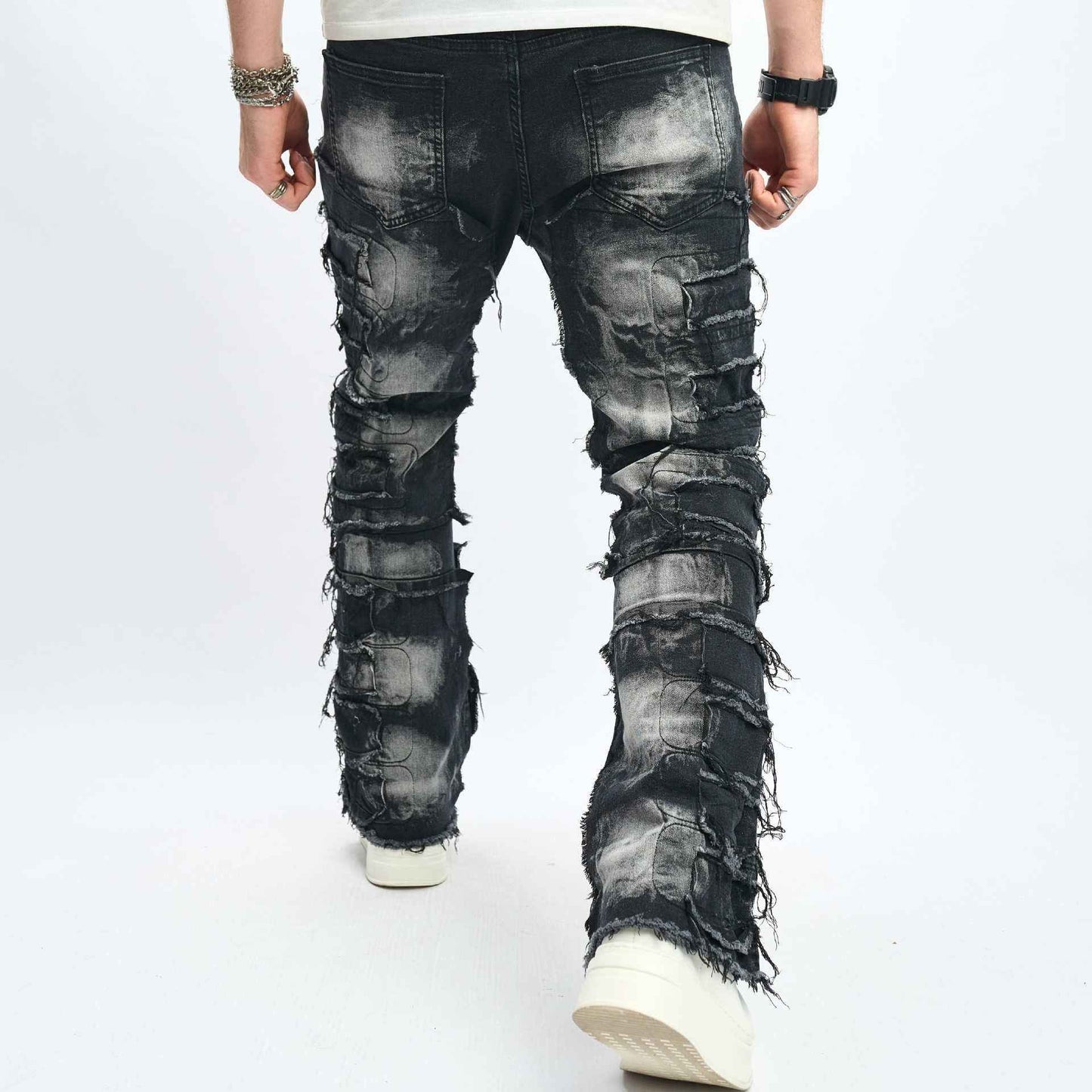 Vintage Washed Black Denim Jeans