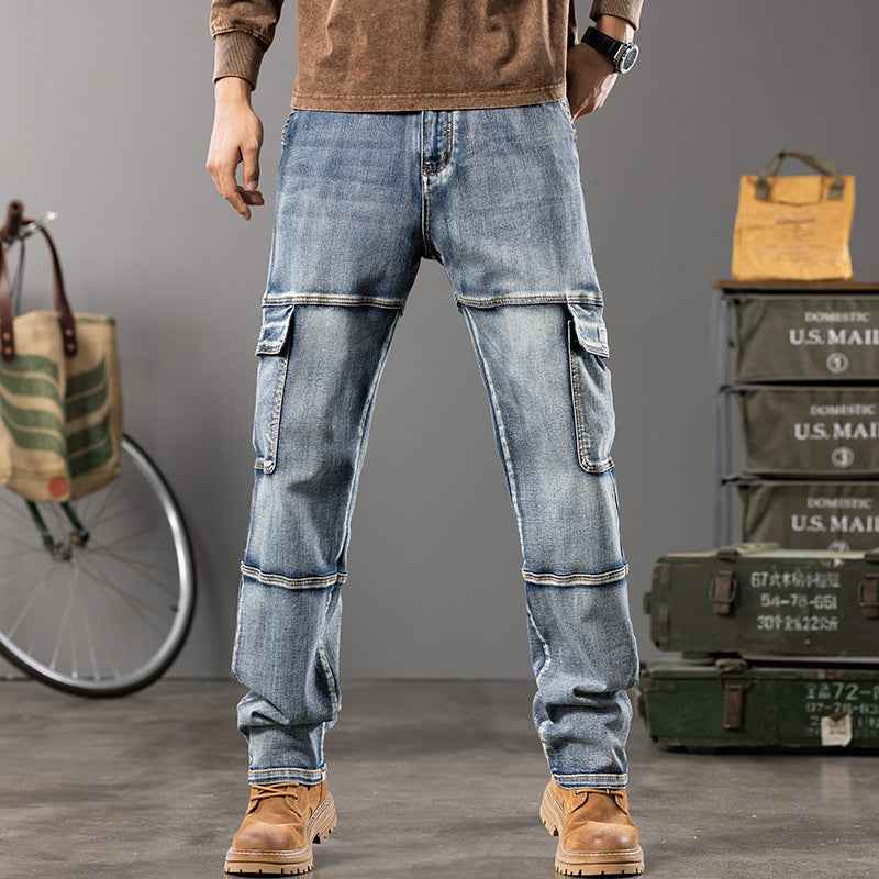 Denim Cargo Pants Jeans