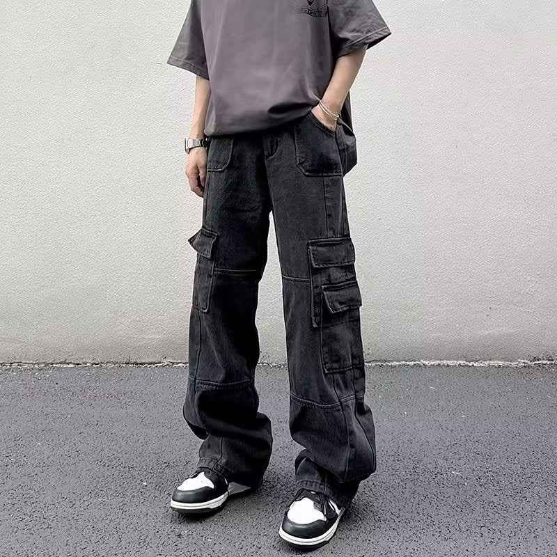 Vintage Washed Cargo Relaxed Fit Jeans