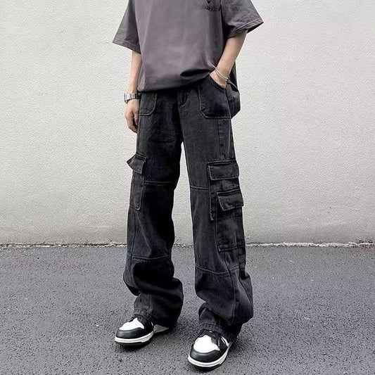 Vintage Washed Cargo Relaxed Fit Jeans