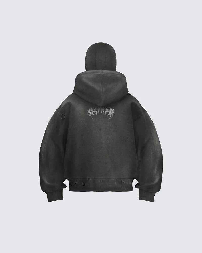 Corrupted Ski Mask Hooded Zip Hoodie