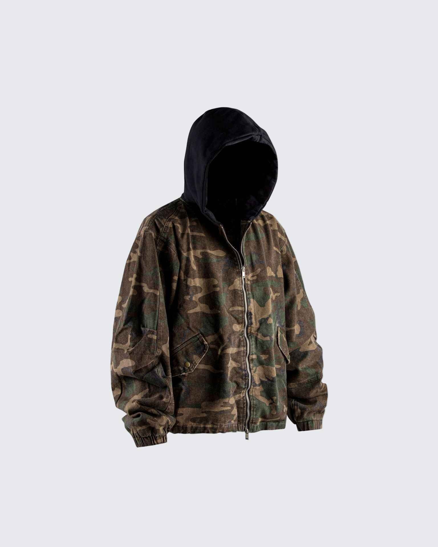 Phantom Camo Hood Denim Jacket