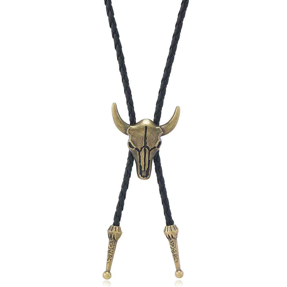 Bull Head Bolo Tie Necklace