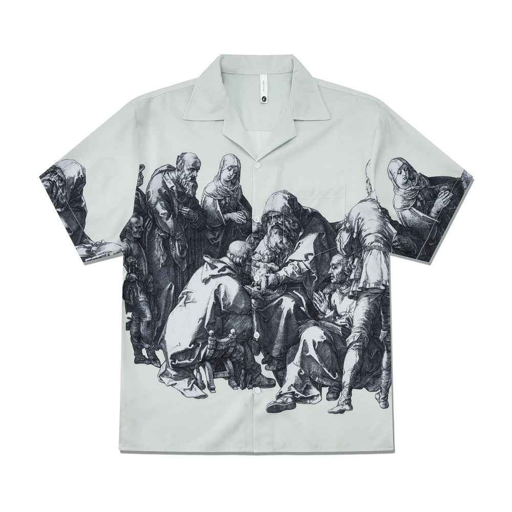 Retro Roman Print Short Sleeve Shirt