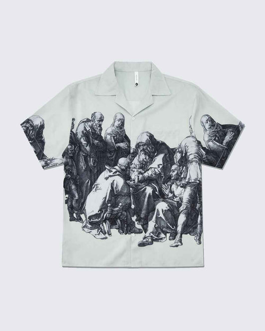 Retro Roman Print Short Sleeve Shirt