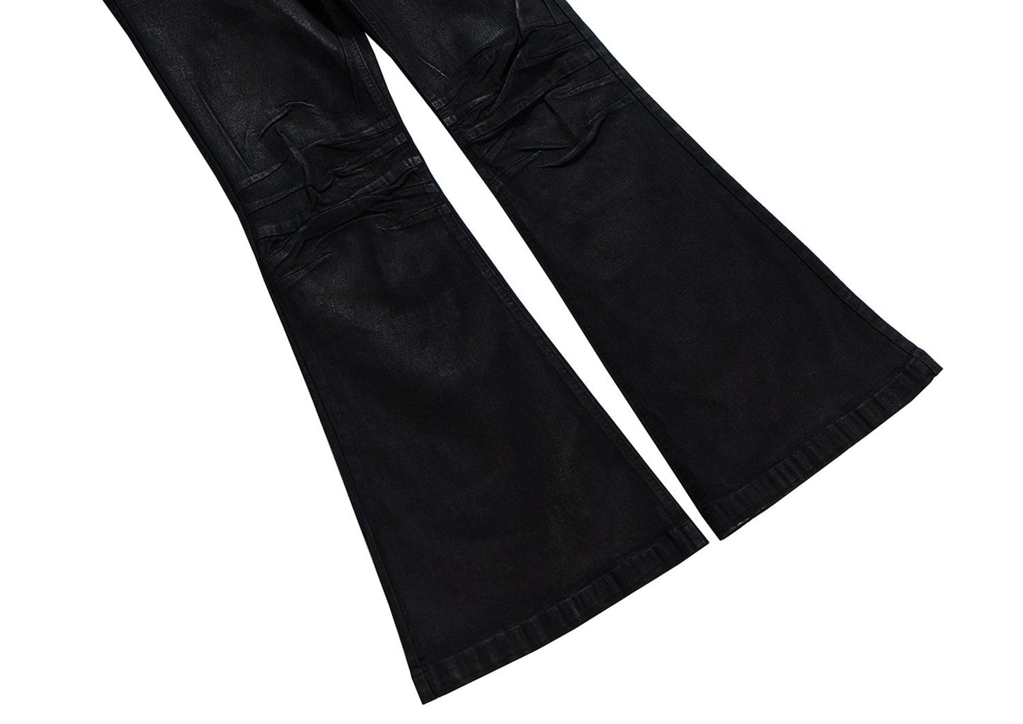 Black Vinyl Flared Jeans