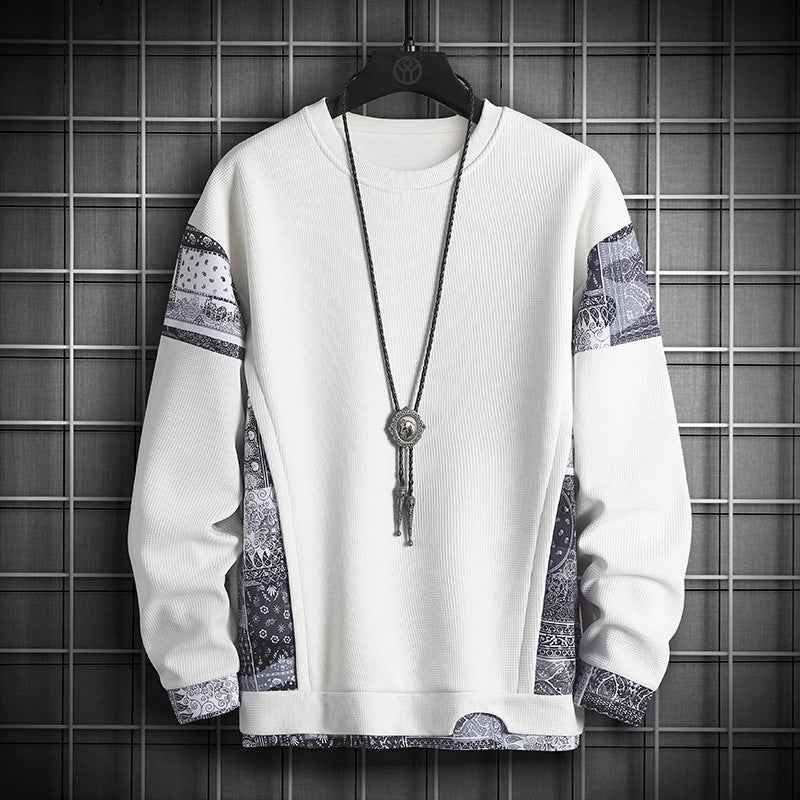 TwoTone Waffle Knit Layered Sweatshirt
