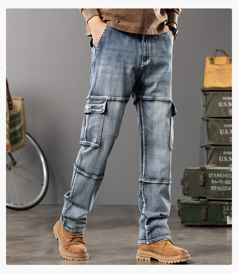 Denim Cargo Pants Jeans