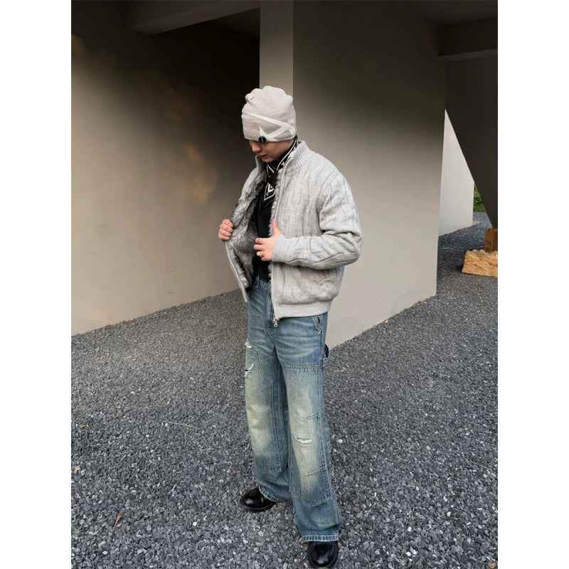 Heavyweight Knit Fleece Jacket