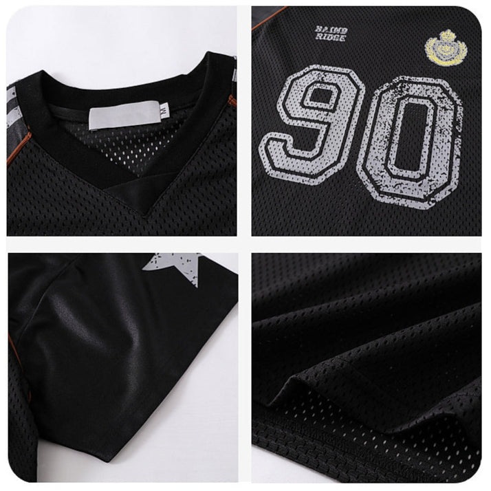 Retro 90's Star Graffiti Mesh Football Tee