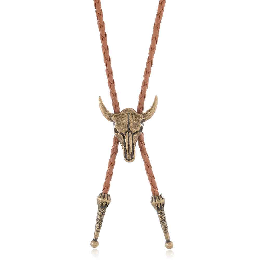 Bull Head Bolo Tie Necklace