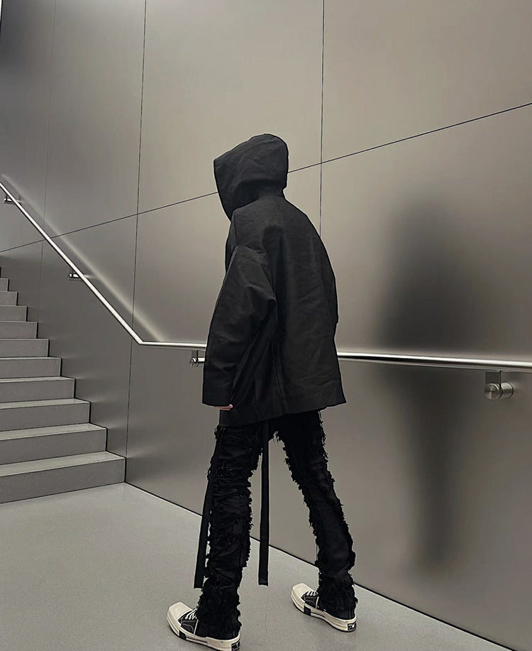 Dark Coating Waxed Distressed Jeans